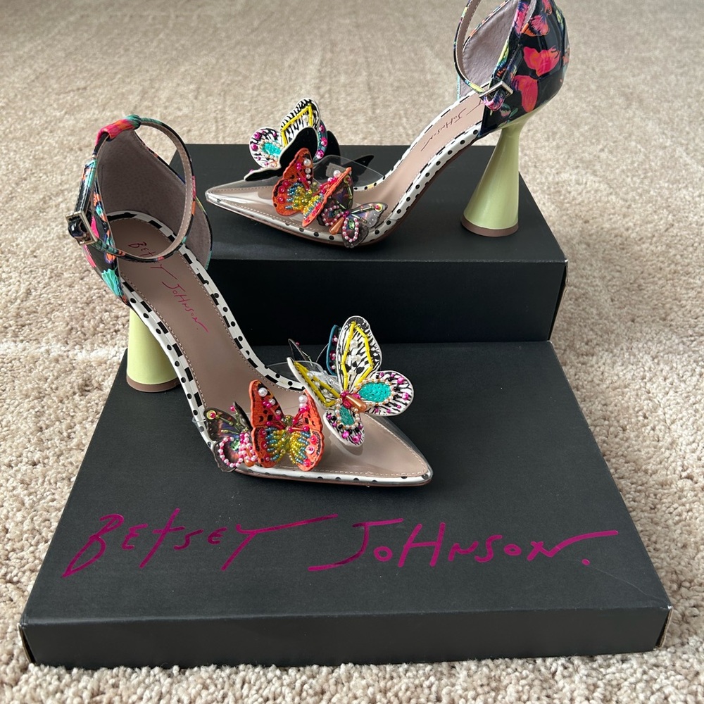 Betsey Johnson “Giselle”Colorful Butterfly Heels